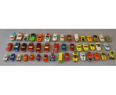 40+ assorted unboxed playworn Corgi models including Rockets, Wizzwheels and other vintage examples..