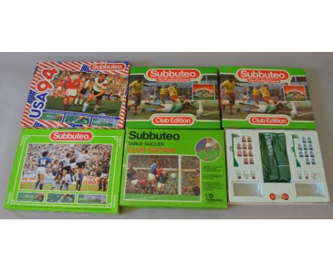 9 Subbuteo sets including World Cup Editions and Club Editions. Appear complete.