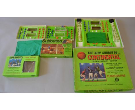 6 Vintage Subbuteo sets including Stadium Edition and Floodlight Edition sets. Appear complete.
