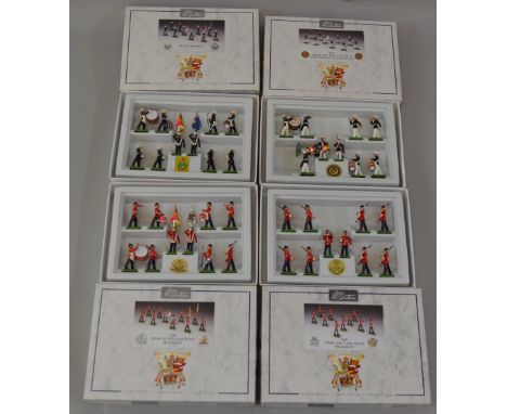 Britains 10 piece hand painted figure sets. Includes 5799 Fleet Marine Drum & Bugle band, 5802 York & Lancsashire Regiment, 5