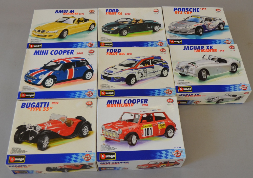 Burago 124 scale diecast model car kits. 13 x well built/part built