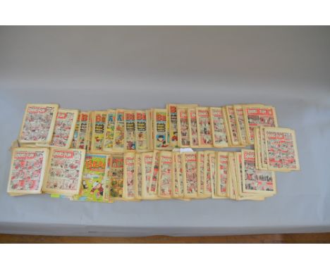 Good quantity of vintage Radio Fun; Film Fun; Knockout; Dandy and Beano comics, mostly 50s examples (contained in 2 boxes)