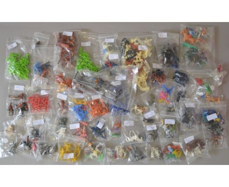 Quantity of assorted plastic figures including military and wild west examples, mostly vintage, 1960s/70s etc.