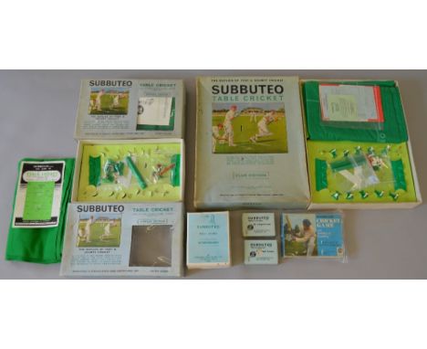 Vintage Subbuteo sets including Rugby International Edition, Table Cricket Editions and Soccer Club Edition also includes oth