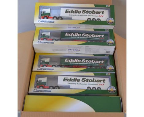 Cararama 1:50 scale. Trade box of 18 x  Eddie Stobart curtain sided trailer trucks.