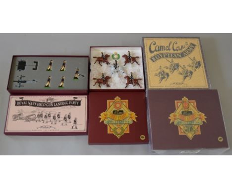Britains. 4 x Figure Sets. 8898 Royal Navy Field Gun Landing Party, 8813 Dennis Britain set (13th Hussars & The Royal Fusilie