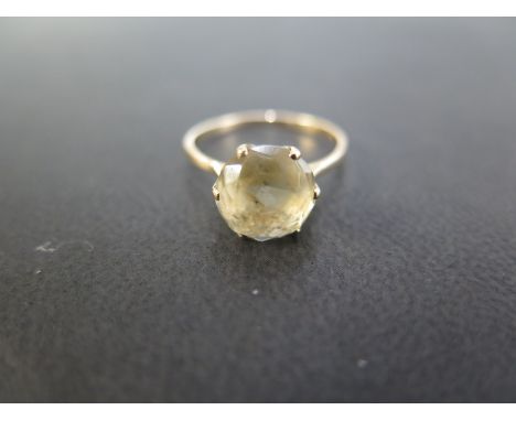 A citrine single-stone ring - Stamped 9 - Ring size O - Weight approx 1.8gms
Condition Report: Good - With light scratches