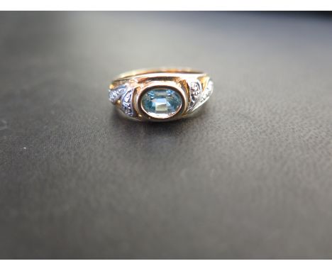 A 9ct gold topaz and diamond dress ring - Hallmarked Birmingham - Ring size S - Weight approx 4.7gms
Condition Report: Good -