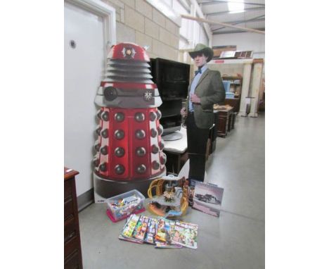 A full size cardboard cut out of a Dalek and Matt Smith as Doctor Who, A Tardis console, a Doctor Who jigsaw puzzle (unopened