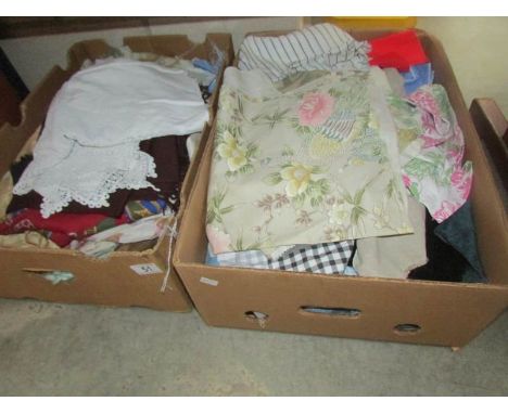 2 boxes of assorted textiles.