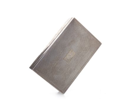 MID-20TH CENTURY SILVER CIGARETTE BOXmaker Garrard & Co. Ltd., London 1956, of rectangular form with engine turned decoration