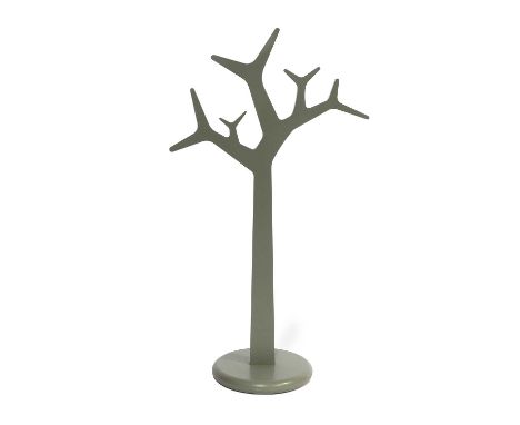 Swedese: Floor Standing Tree Coat Stand, designed by Michael Young and Katrin Olina,grey lacquered, labelled,134cm high