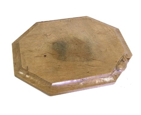 Workshop of Robert Mouseman Thompson (Kilburn): An English Oak Bread Board, of octagonal form, with carved mouse trademark,30