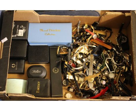 A large collection of over 100 wristwatches to include as new items in boxes and vintage pieces. All untested. Some are missi