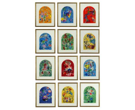 Marc Chagall, The Twelve Tribes, A set of twelve lithographs Printed by Mourlot - 1962, 36.5cm x 31.5cm each. (Subject to ARR