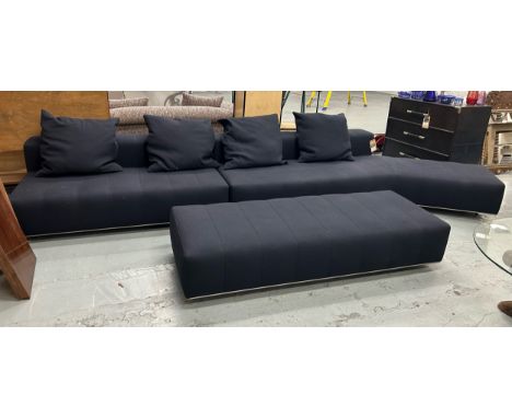 MINOTTI SECTIONAL FREEMAN SOFA, by Rodolfo Dordoni, in charcoal upholstery, 75cm H x 440cm W approx x 150cm D, plus additiona