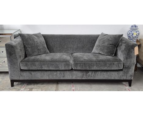 BESPOKE SOFA LONDON SOFA, grey fabric upholstered, 200cm x 85cm x 75cm H.