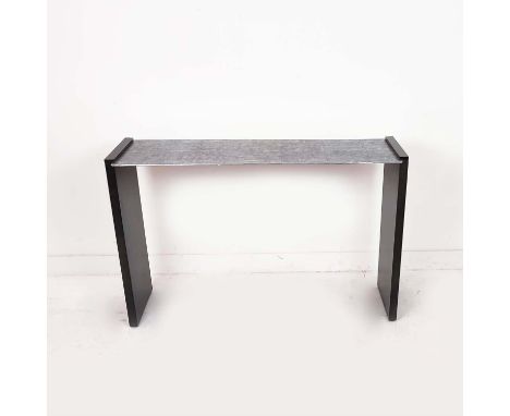 JULIAN CHICHESTER JAQUES CONSOLE TABLE, zinc on faux shagreen, 38cm x 130cm x 86cm H.