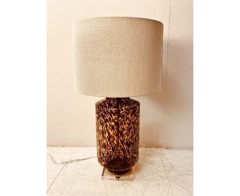 TABLE LAMP, Murano style faux tortoiseshell glass, with shade.