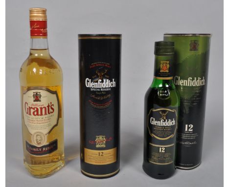 A bottle of Glenfiddich 12 year old single malt whisky also a 35cl a bottle of Glenfiddich 12 year old Special Reserve single