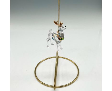 Part of the Ornaments theme group this crystal is designed with jet crystal eyes and nose, gold toned rhodium antlers and har