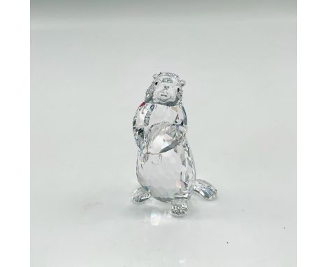 Part of the Woodlands Friends collection. This faceted standing figural is made of clear crystal and jet crystal inset eyes. 