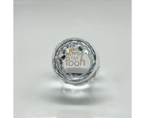 Fully faceted clear crystal pot with white typesetting Disney Winnie the Pooh &amp; Friends. Swarovski backstamp. 905772. Thi