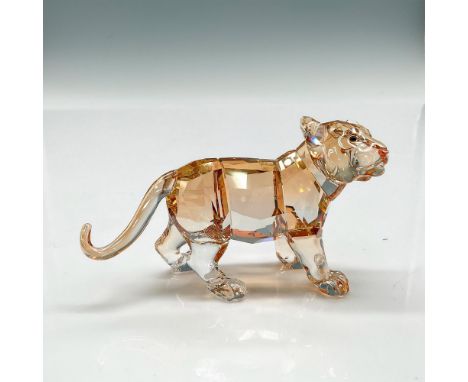 Adorable figural has a golden crystal body of both faceted and smooth design, Moroda crystal eyes and Padparadscha crystal no