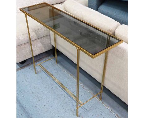 CONSOLE TABLE, 1950's French style, smoked glass top, 80cm H.