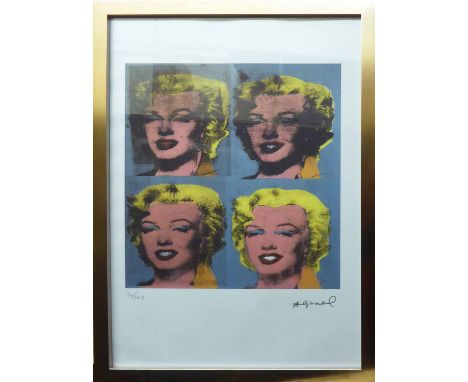 ANDY WARHOL 'Quadruple Marilyn', lithograph print, on Arches paper, with printed signature and numbered 30/100, with Leo Cast