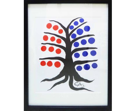 ALEXANDER CALDER 'Tree', 1971, stone lithograph, signed and dated in the plate, Maeght Editeur, 51cm x 43cm, framed and glaze