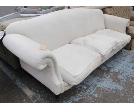 SOFA, three seater (Chatsworth), supplied by Recline &amp; Sprawl, beech frame, coil sprung, hessian and natural fibres, feat