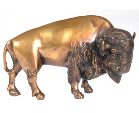 Figur "Wisent", Bronze z.T. braun patiniert, H. 12 cm, L. 19 cm