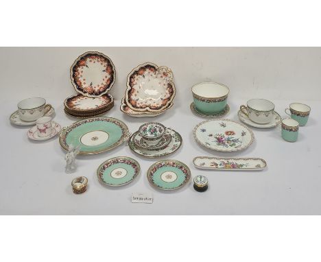 Mixed lot to include Aynsley teacup, saucer, Limoges cups and saucers, a part tea service with green ground floral decoration