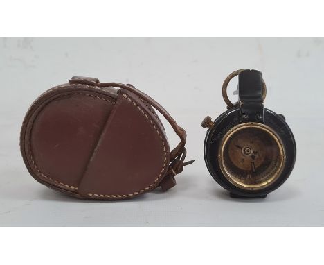 Early 20th century liquid military compass by J H Steward Limited, 406 Strand, London in leather case