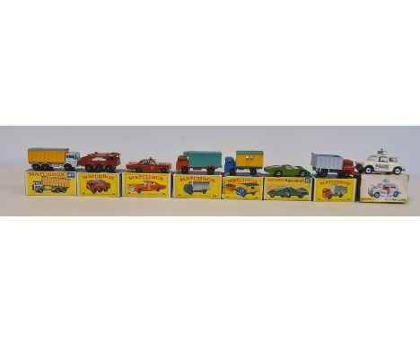 Collection of Matchbox series diecast models to include No.44 refrigerator truck, No.63 fire crash tender, etc and Dinky Toys