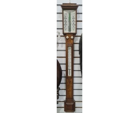 Stick barometer, the dial marked 'Wood, 58 High Street, Southampton' 