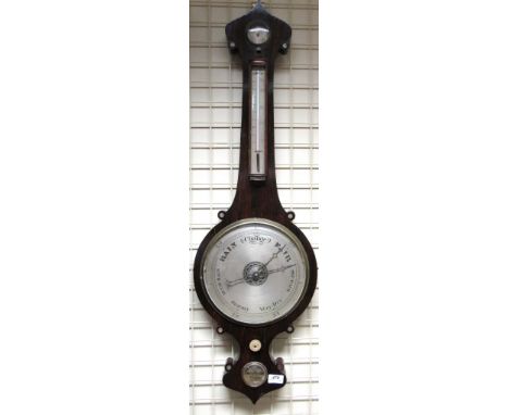 A 19th Century rosewood Wheel Barometer, with mother-o-pearl inset, by C. Vitta, Stafford. (1)