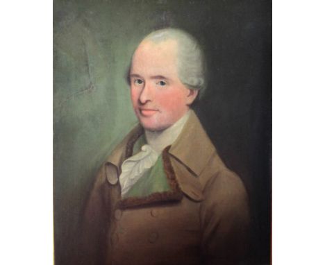 18th Century Irish School in the Style of Gilbert Stewart"Portrait of John Flood of Flood Hall, County Kilkenny," O.O.C., app