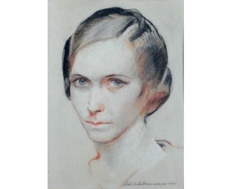 Sean O'Sullivan (ARHA) 1906 - 1964"Portrait of Claire Liddy," crayon, approx. 28cms x 21cms (11" x 8 1/4") signed lower right