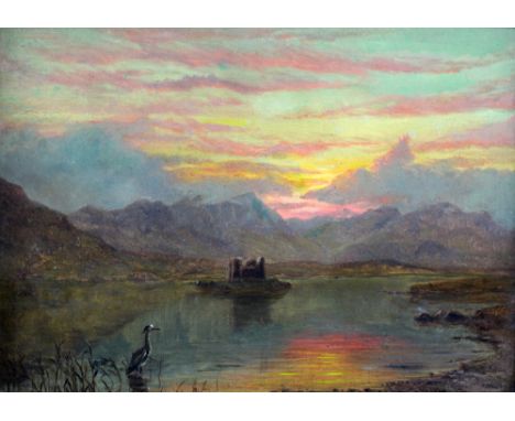 J. Richard Morgan, R.H.A. -19th Century Irish School"Castlekerke or Hens Castle, Connemara," O.O.B., approx. 24cms x 34cms (9