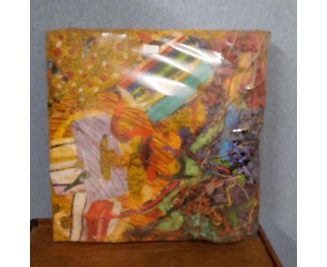 A papier machet abstract art piece 