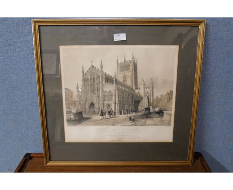 A lithograph of St. Mary's Church, Nottingham 