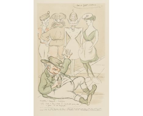Beerbohm (Max) Cartoons "The Second Childhood of John Bull", 15 colour illustrations by the author, 3 pp. with very small tea