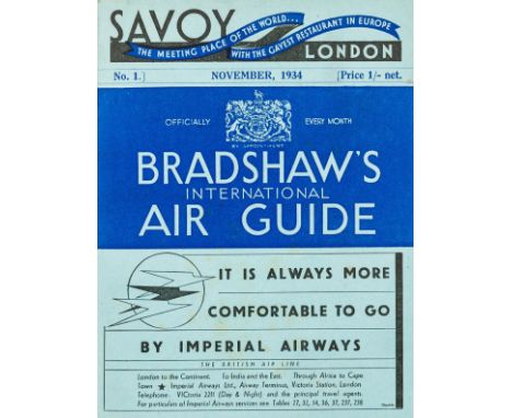 NO RESERVE Aviation.- Bradshaw's International Air Guide No.1, folding colour map loose in pocket at end, with bookmark but d