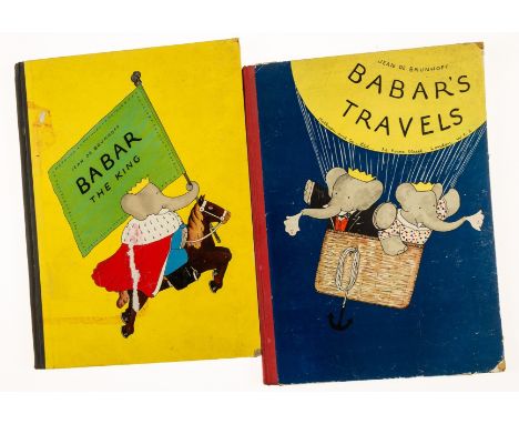 NO RESERVE de Brunhoff (Jean) Babar's Travels, 1935; Babar the King, 1936, first English edition, illustrations, occasional f