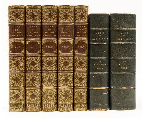 America.- Irving (Washington) Life of George Washington, 5 vol., engraved frontispieces, additional engraved titles, plates, 