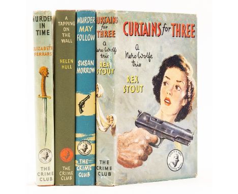 Collins Crime Club.- Stout (Rex) Curtains for Three, jacket spine ends and corners a little chipped, extremities a little rub
