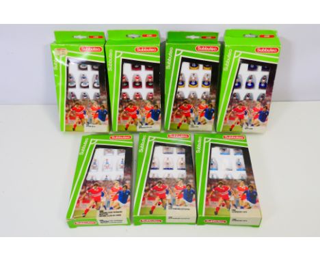 Subbuteo - A group of boxed teams, QPR # 666, Tottenham Hotspur  700, Coventry City # 702 (1 x damaged player), West Ham # 71