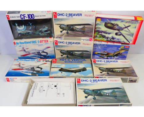 Hobby Craft - Academy - 10 boxed plastic military model kits in 1:72 scale. Lot includes Hobby Craft HC1391 CF-100 ALl Weathe